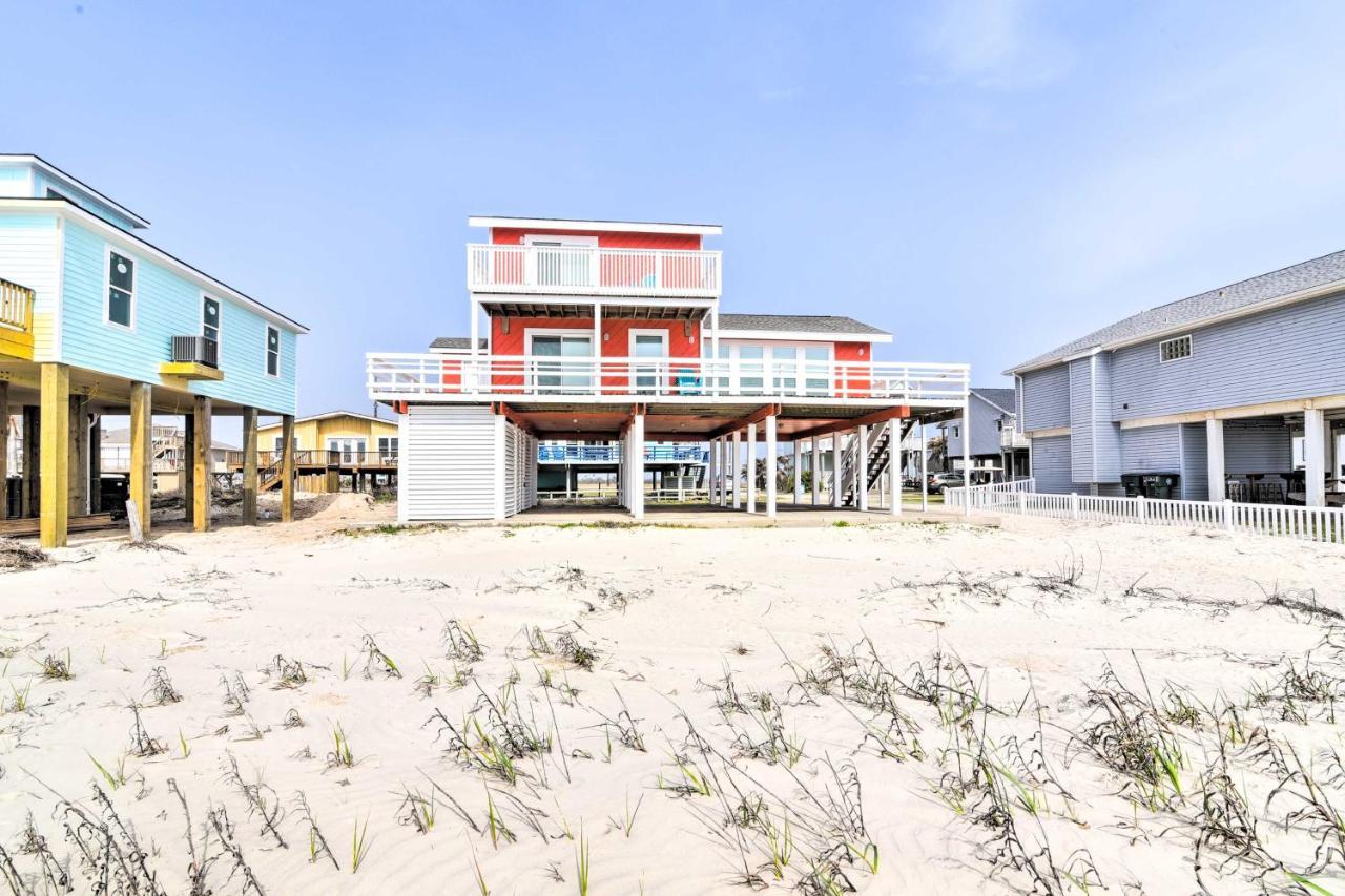 Beachfront Galveston Oasis Balconies, Ocean View! Exterior photo